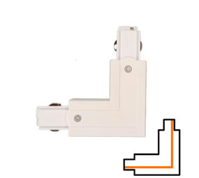 Qub Connecteur en L triphasée - Externe - Gauche - Blanc Qub Connecteur en L triphasée - Externe - Gauche - Blanc