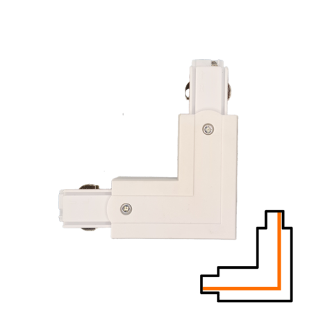 Qub Connecteur en L triphasée - Externe - Gauche - Blanc Qub Connecteur en L triphasée - Externe - Gauche - Blanc