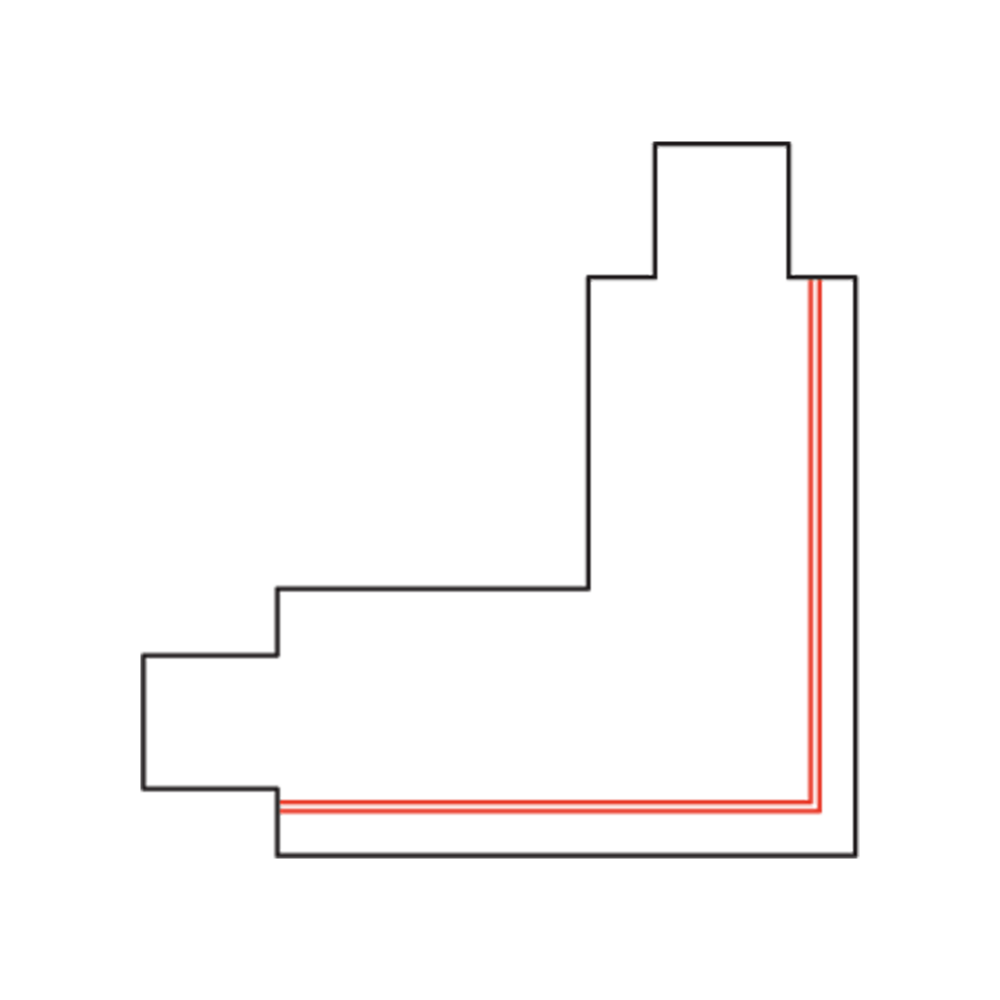 Qub L-koppelstuk 3-fase - Extern - Links - Wit