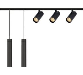 Qub Line Magneetrail - 3 Meter - 3x Railspot + 2x Hanglamp Qub Line Magneetrail - 3 Meter - 3x Railspot + 2x Hanglamp