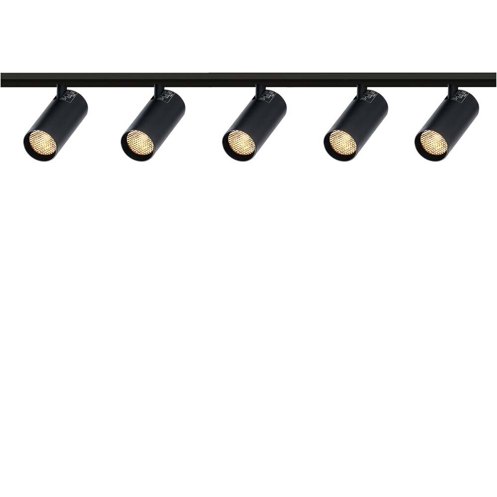Qub Line Magnetic Rail - 3 Metres - 5x Railspot Single - Black - Zigbee - Smart lighting