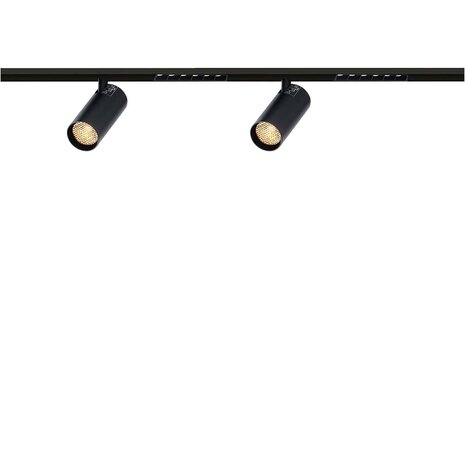Qub Rail Magnétique Line - 2 Mètres - 2x Spot de Rail Simple + 2x Line Dots 6 - Noir - Zigbee - Éclairage Intelligent