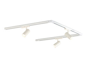 Qub Zoom 3-Phasen LED Schienensystem Set - Weiß, U-Form, 3 x 1 Meter, 3 Spots Qub Zoom 3-Phasen LED Schienensystem Set - Weiß, U-Form, 3 x 1 Meter, 3 Spots