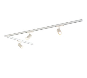 Qub Zoom Set de rails LED triphasés - Blanc, forme en L,  2 mètres + 1 mètre, 3 spots Qub Zoom Set de rails LED triphasés - Blanc, forme en L,  2 mètres + 1 mètre, 3 spots