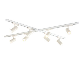 Qub Zoom 3-fase LED Railverlichting Set - Wit, X-Form, 4 X 2 Meter, 8 Spots Qub Zoom 3-fase LED Railverlichting Set - Wit, X-Form, 4 X 2 Meter, 8 Spots