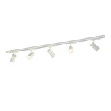Qub Zoom 3-Phasen-LED-Schienenleuchten-Set I Form - Weiß, 3 Meter, 5 Spots Qub Zoom 3-Phasen-LED-Schienenleuchten-Set I Form - Weiß, 3 Meter, 5 Spots