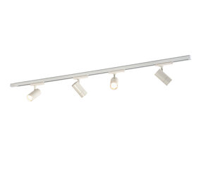 Qub Set d'Éclairage sur Rail LED Zoom - Blanc, 2 mètres, 4 spots, Triphasé Qub Set d'Éclairage sur Rail LED Zoom - Blanc, 2 mètres, 4 spots, Triphasé