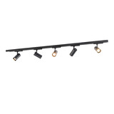 Qub Set d'Éclairage sur Rail LED Zoom - Noir, 5 mètres, 5 spots, Triphasé Qub Set d'Éclairage sur Rail LED Zoom - Noir, 5 mètres, 5 spots, Triphasé