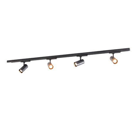 Qub Zoom LED Track Lighting Set - Black, 5 Metres, 4 Spotlights, 3-Phase - Adjustable Brightness 20/25/30W & Light Colours from Warm White to Daylight (2700K, 3000K, and 4000K) Qub Zoom LED Track Lighting Set - Black, 5 Metres, 4 Spotlights, 3-Phase - Adjustable Brightness 20/25/30W & Light Colours from Warm White to Daylight (2700K, 3000K, and 4000K)