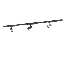 Qub Set d'Éclairage sur Rail LED Zoom - Noir, 3 mètres, 3 spots, Triphasé Qub Set d'Éclairage sur Rail LED Zoom - Noir, 3 mètres, 3 spots, Triphasé