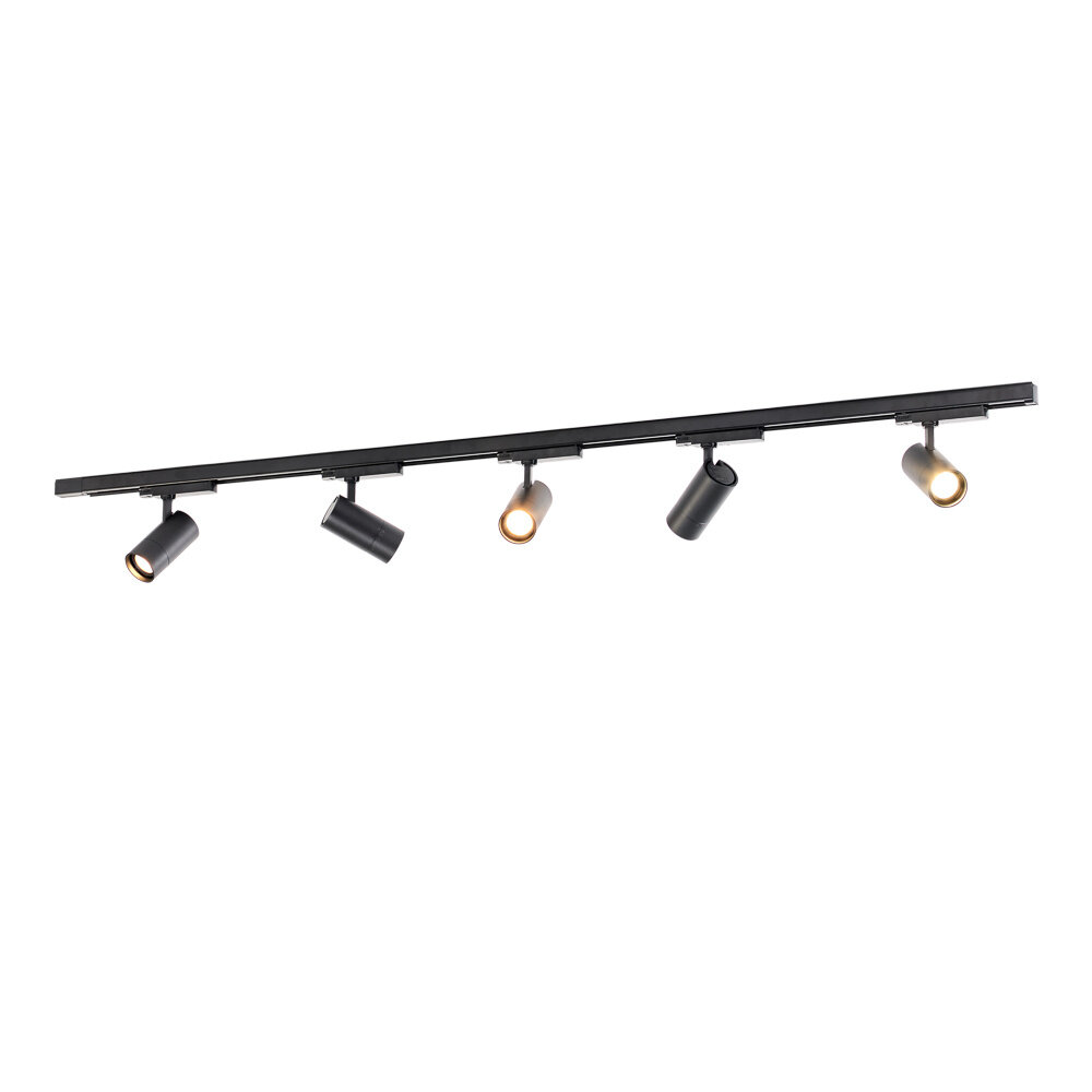 Qub Set d'Éclairage sur Rail LED Zoom - Noir, 3 mètres, 5 spots, Triphasé - Luminosité Réglable 20/25/30W & Couleurs de Lumière du Lumière Chaude à la Lumière du Jour (2700K, 3000K et 4000K) Qub Set d'Éclairage sur Rail LED Zoom - Noir, 3 mètres, 5 spots, Triphasé - Luminosité Réglable 20/25/30W & Couleurs de Lumière du Lumière Chaude à la Lumière du Jour (2700K, 3000K et 4000K)