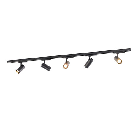 Qub Set d'Éclairage sur Rail LED Zoom - Noir, 3 mètres, 5 spots, Triphasé - Luminosité Réglable 20/25/30W & Couleurs de Lumière du Lumière Chaude à la Lumière du Jour (2700K, 3000K et 4000K) Qub Set d'Éclairage sur Rail LED Zoom - Noir, 3 mètres, 5 spots, Triphasé - Luminosité Réglable 20/25/30W & Couleurs de Lumière du Lumière Chaude à la Lumière du Jour (2700K, 3000K et 4000K)