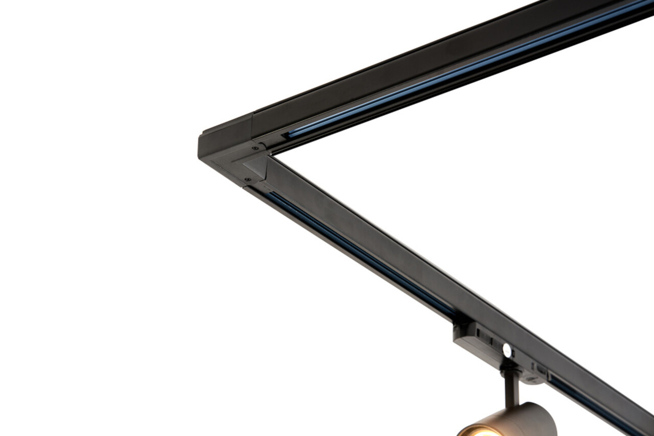 Qub Zoom 3-Phase LED Track Lighting Set - Black, L-Shape, 2 x 2 Metres, 4 Spots