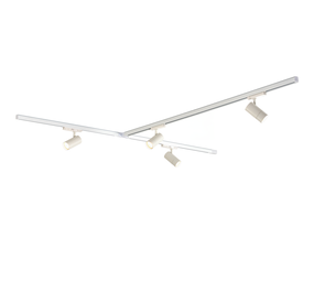Qub Zoom 3-Phase LED Track Lighting Set - White, T-Shape, 2 x 1 Metre + 2 Metres, 4 Spots Qub Zoom 3-Phase LED Track Lighting Set - White, T-Shape, 2 x 1 Metre + 2 Metres, 4 Spots