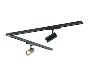 Qub Zoom 3-fase LED Railverlichting Set - Zwart, L-Form, 2 X 1 Meter, 2 Spots