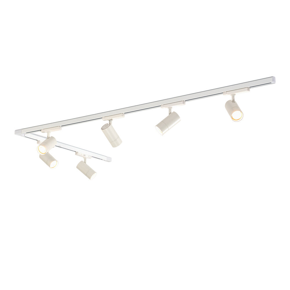 Qub Zoom Set de rails LED triphasés - Blanc, forme en L, 2 X 3 mètres, 6 spots à luminosité réglable Qub Zoom Set de rails LED triphasés - Blanc, forme en L, 2 X 3 mètres, 6 spots à luminosité réglable