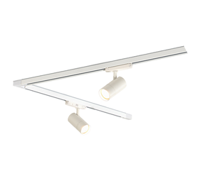 Qub Zoom 3-Phase LED Track Lighting Set - White, L-Shape, 2 x 1 Metre, 2 Spots Qub Zoom 3-Phase LED Track Lighting Set - White, L-Shape, 2 x 1 Metre, 2 Spots
