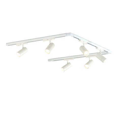 Qub Zoom 3-Phase LED Track Lighting Set - White, U-Shape, 3 x 3 Metres, 12 Spots