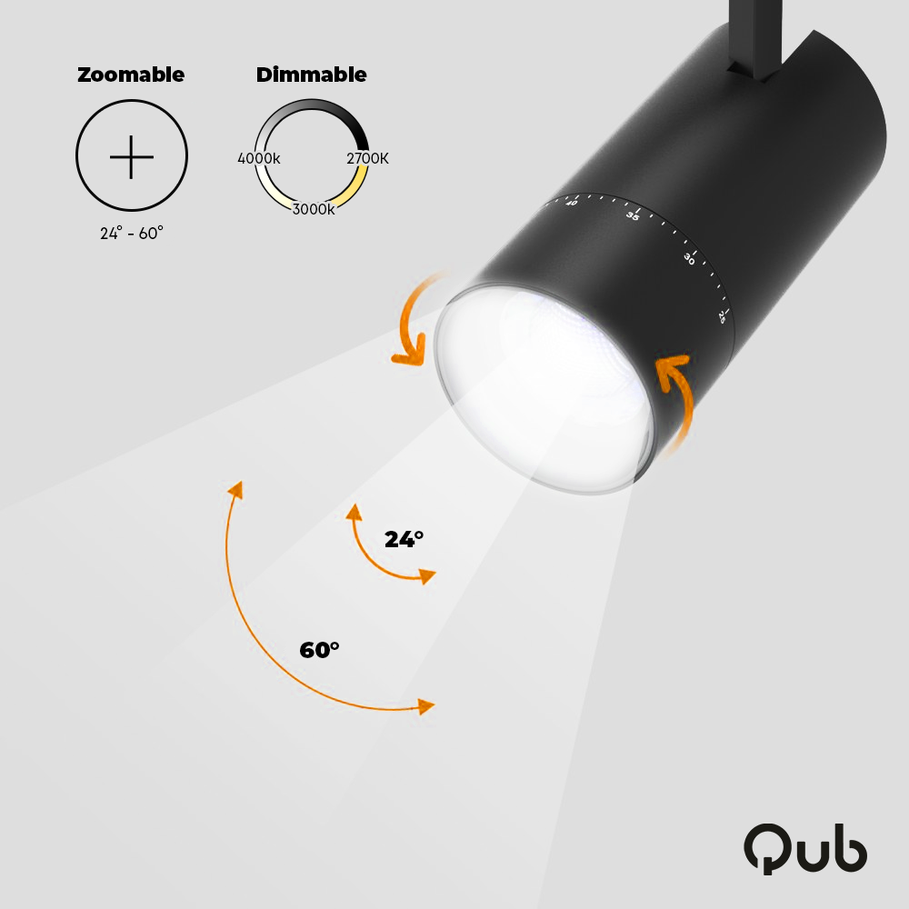Qub Qub Zoom LED Schienensystem –  U-Form – 3x 300cm – 12x Spots – 3-Phasen – Deckenstrahler Schwarz – Einstellbare Helligkeit 20W/25W/30W – Farbtemperatur 2700K/3000K/4000K (Warmweiß bis Tageslichtweiß) Qub Qub Zoom LED Schienensystem –  U-Form – 3x 300cm – 12x Spots – 3-Phasen – Deckenstrahler Schwarz – Einstellbare Helligkeit 20W/25W/30W – Farbtemperatur 2700K/3000K/4000K (Warmweiß bis Tageslichtweiß)