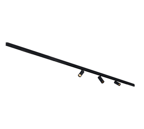 Qub Line Magnetic Track - 3 Metres - 3x Single Track Spot + 2x 12 Dots Track Spot - Black - Zigbee - Smart Lighting Qub Line Magnetic Track - 3 Metres - 3x Single Track Spot + 2x 12 Dots Track Spot - Black - Zigbee - Smart Lighting