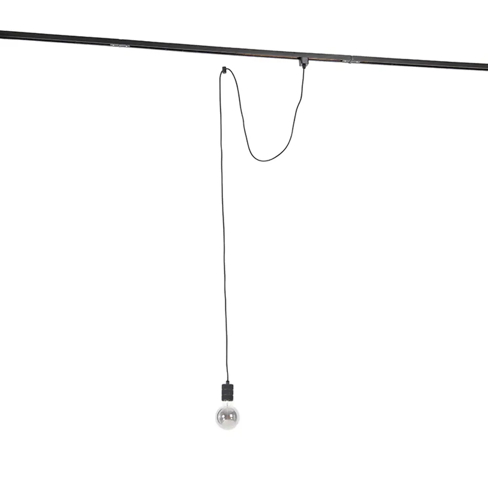 Qub 1-fase Hanglamp Adapterset – E27 Fitting – Zwart – voor Railverlichting