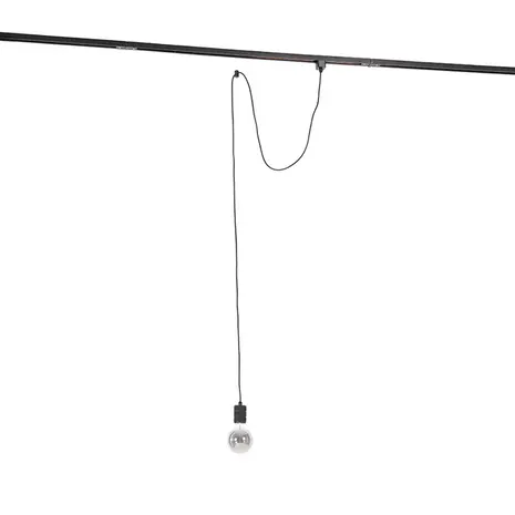 Qub 1-fase Hanglamp Adapterset – E27 Fitting – Zwart – voor Railverlichting