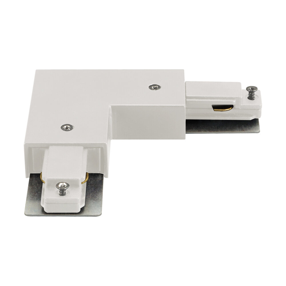 L-Connector with Power Feed for 1-Circuit Track - White L-Connector with Power Feed for 1-Circuit Track - White