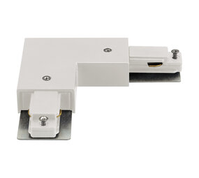 L-Connector with Power Feed for 1-Circuit Track - White L-Connector with Power Feed for 1-Circuit Track - White
