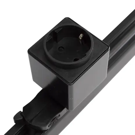 Qub Prise triphasé pour éclairage sur rail - Noir Qub Prise triphasé pour éclairage sur rail - Noir