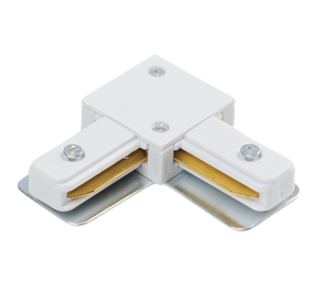 Connecteur en L pour éclairage sur rail monophasé - Blanc Connecteur en L pour éclairage sur rail monophasé - Blanc