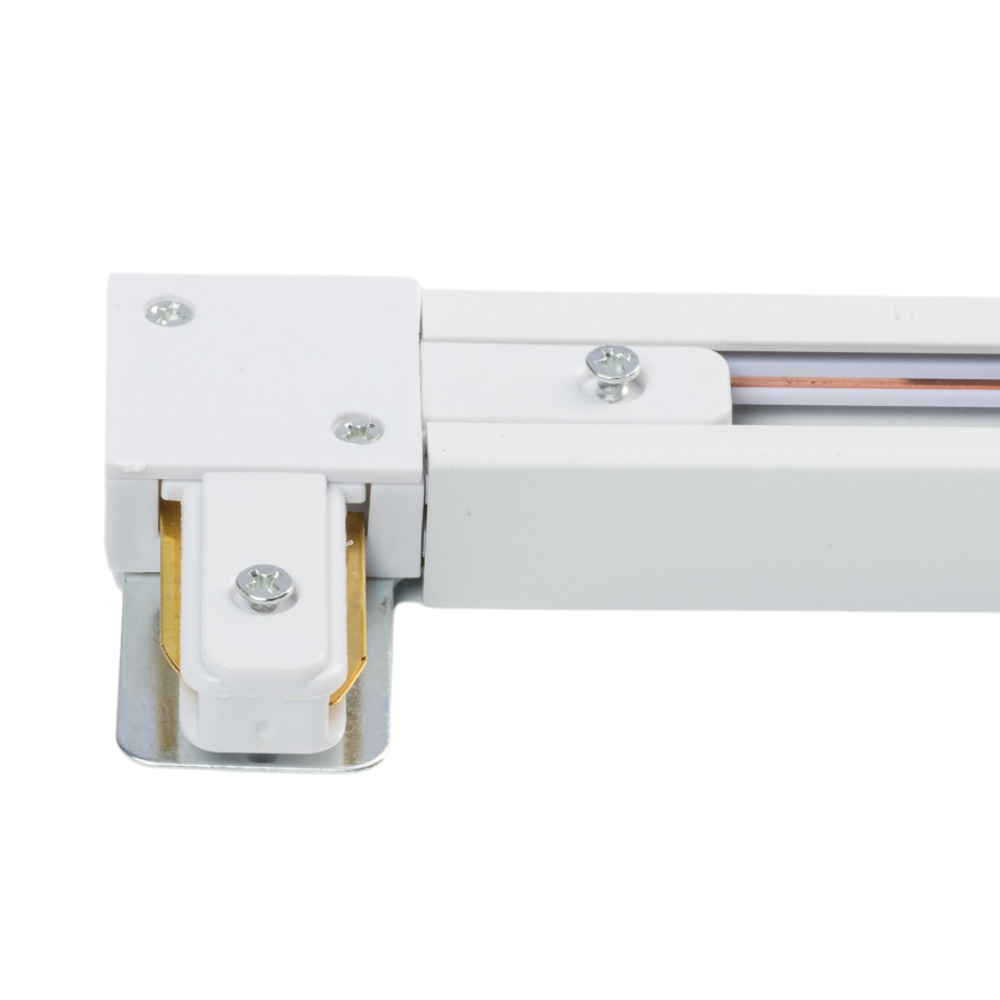Connecteur en L pour éclairage sur rail monophasé - Blanc Connecteur en L pour éclairage sur rail monophasé - Blanc