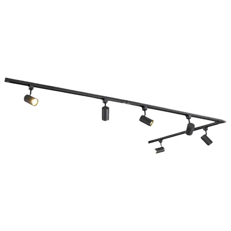 Qub Qub Focus III 1-Phasen Led Schienensystem - 400cm - 6x GU10 Spots - 4x 1m Schienen - L-Form - Deckenstrahler Schwarz - Erweiterbar & flexibel - LED-kompatibel - Modernes Design Spot lampe Qub Qub Focus III 1-Phasen Led Schienensystem - 400cm - 6x GU10 Spots - 4x 1m Schienen - L-Form - Deckenstrahler Schwarz - Erweiterbar & flexibel - LED-kompatibel - Modernes Design Spot lampe