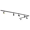 Qub Qub Focus III Monophasé Luminaire Plafonnier LED – 400cm - 6x GU10 Spot Sur Rail - 4x 1m Barre de Spot Plafond –  L-Form - Plafonnier intérieur Noir Moderne – Spots et Rails de Spots