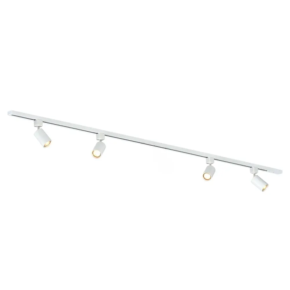 Qub Focus III - Éclairage sur Rail Monophasé - GU10 - 200cm - Forme en I - 4 spots - Système de Rails - Weiß Qub Focus III - Éclairage sur Rail Monophasé - GU10 - 200cm - Forme en I - 4 spots - Système de Rails - Weiß