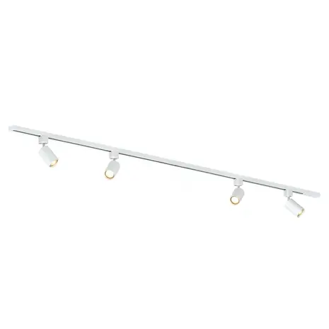 Qub Qub Focus III 1-Phasen Led Schienensystem - 200cm - 4x GU10 Spots - 2x 1m Schienen - I-Form - Deckenstrahler Weiss - Erweiterbar & flexibel - LED-kompatibel - Modernes Design Spot lampe