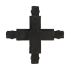 X-Connector 3-Circuit - Cross Junction - Black X-Connector 3-Circuit - Cross Junction - Black