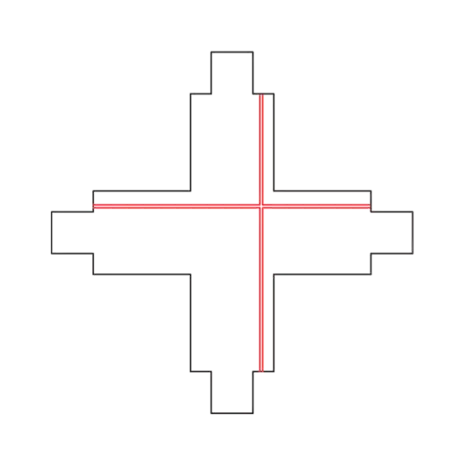 Qub X-koppelstuk 3-fase - Kruispunt - Zwart Qub X-koppelstuk 3-fase - Kruispunt - Zwart