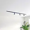 Qub Focus III - 1-Circuit Track Lighting - GU10 - 200cm - I-shape - 3 Spots - Track System - Black Qub Focus III - 1-Circuit Track Lighting - GU10 - 200cm - I-shape - 3 Spots - Track System - Black