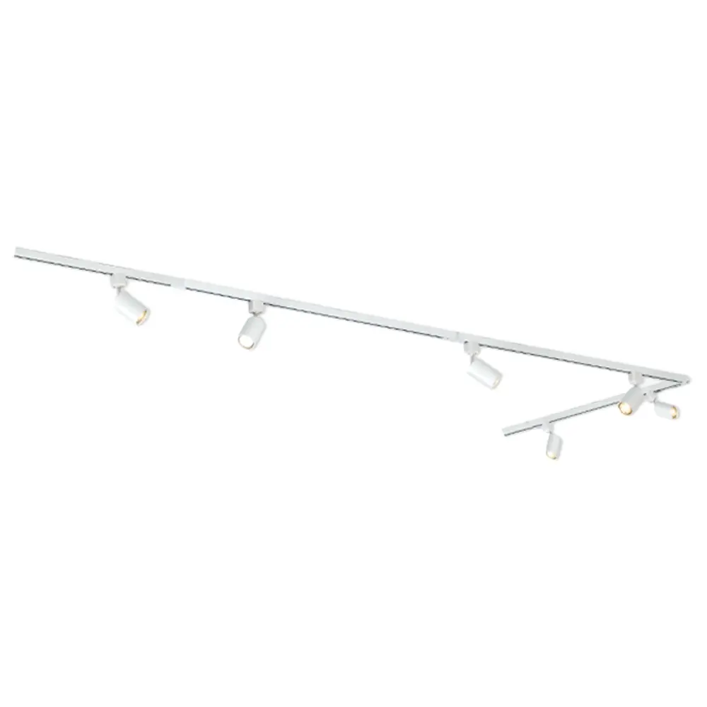 Qub Focus III 1-circuit track lighting - GU10 - 400cm - L-shape - 6 spots - Track system - White Qub Focus III 1-circuit track lighting - GU10 - 400cm - L-shape - 6 spots - Track system - White