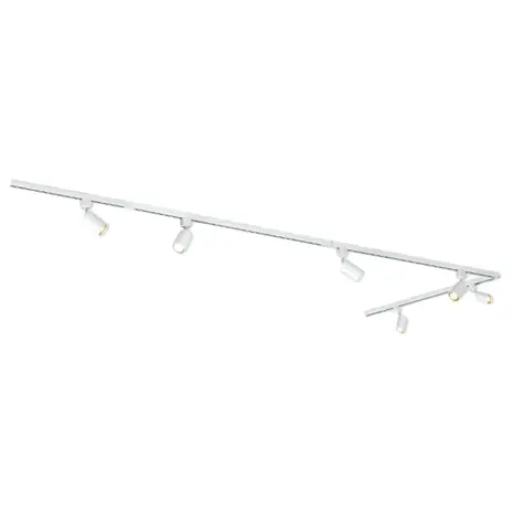 Qub Focus III 1-circuit track lighting - GU10 - 400cm - L-shape - 6 spots - Track system - White Qub Focus III 1-circuit track lighting - GU10 - 400cm - L-shape - 6 spots - Track system - White