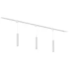 Qub Focus III - Éclairage sur rail monophasé - GU10 - 200cm - Forme I - 3 lampes suspendues - Système sur rail - Blanc