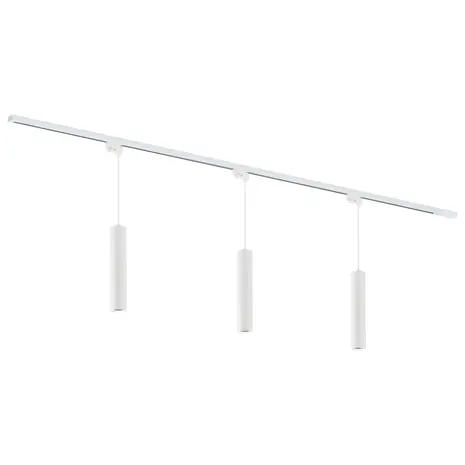 Qub Focus III - 1-Fase  Railverlichting - GU10 – 200cm – I-vorm - 3 hanglampen - Railsysteem - Wit Qub Focus III - 1-Fase  Railverlichting - GU10 – 200cm – I-vorm - 3 hanglampen - Railsysteem - Wit