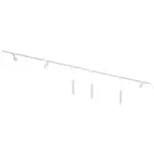 Qub Qub Focus III 1-Phasen Led Schienensystem Komplettset - 400cm - Set 3 Spots und 3 Pendelleuchten - 4x 1m Schienen - I-Form - GU10 & LED-Kompatibel - Erweiterbar & flexibel - Spot lampe - Weiß