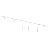 Qub Focus III 400cm 3 Spots et 3 Suspensions Rail d'éclairage GU10 Blanc
