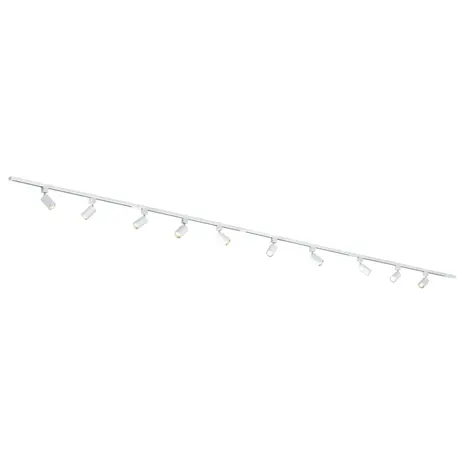 Qub Qub Focus III 1-Phasen Led Schienensystem Komplettset - 300cm - Set 3 Spots und 2 Pendelleuchten - 3x 1m Licht Schienensystem - I-Form - GU10 & LED-Kompatibel - Erweiterbar & flexibel - Weiß