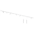 Qub Focus III Track Lighting 6 Spots and 2 Pendant Lights White - 400cm - I-Shape