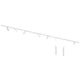 Qub Focus III 400cm 6 Spots et 2 Suspensions Rail d'éclairage GU10 Blanc