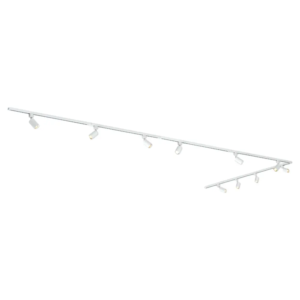 Qub Focus III - 1-Phase Track Lighting - GU10 – 500cm – L-Shape - 10 Spots - Track System - White Qub Focus III - 1-Phase Track Lighting - GU10 – 500cm – L-Shape - 10 Spots - Track System - White