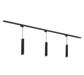 Qub Focus III 200 cm 3 Pendelleuchten GU10 Schienenbeleuchtung Schwarz Qub Focus III 200 cm 3 Pendelleuchten GU10 Schienenbeleuchtung Schwarz