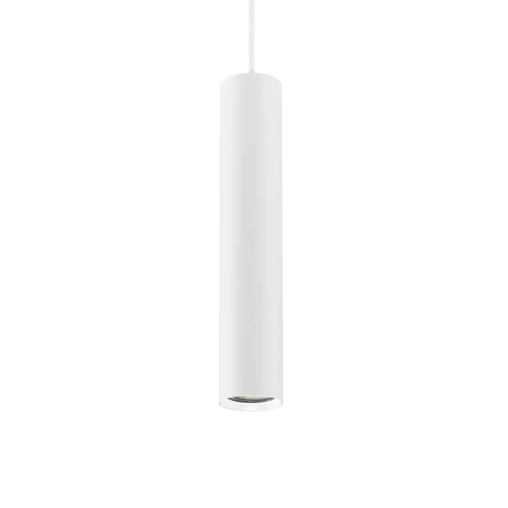 Qub Lampe Suspendue Tube Focus pour rail monophasé - GU10 - Blanc